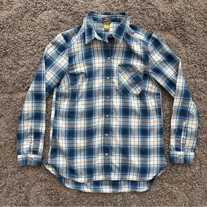 Eddie Bauer Travex Blue Plaid Shirt